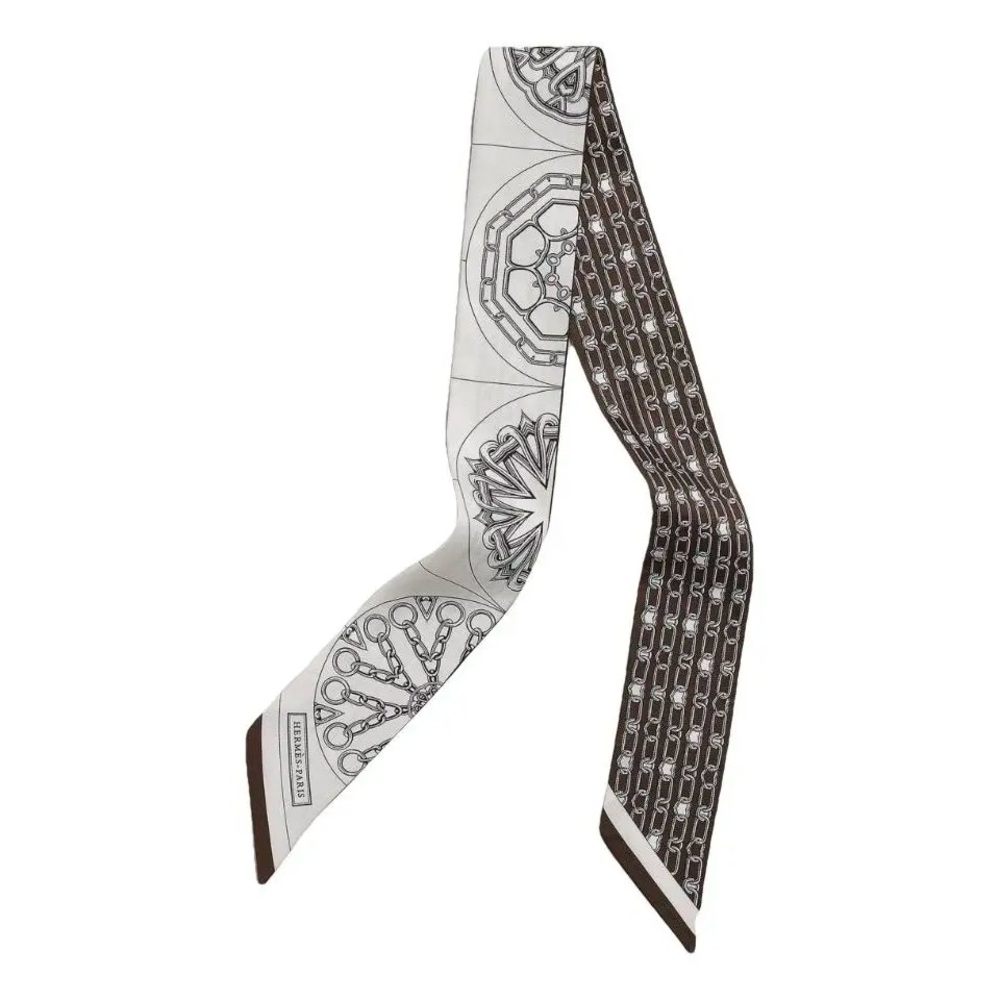 Hermes Black and White Scarf